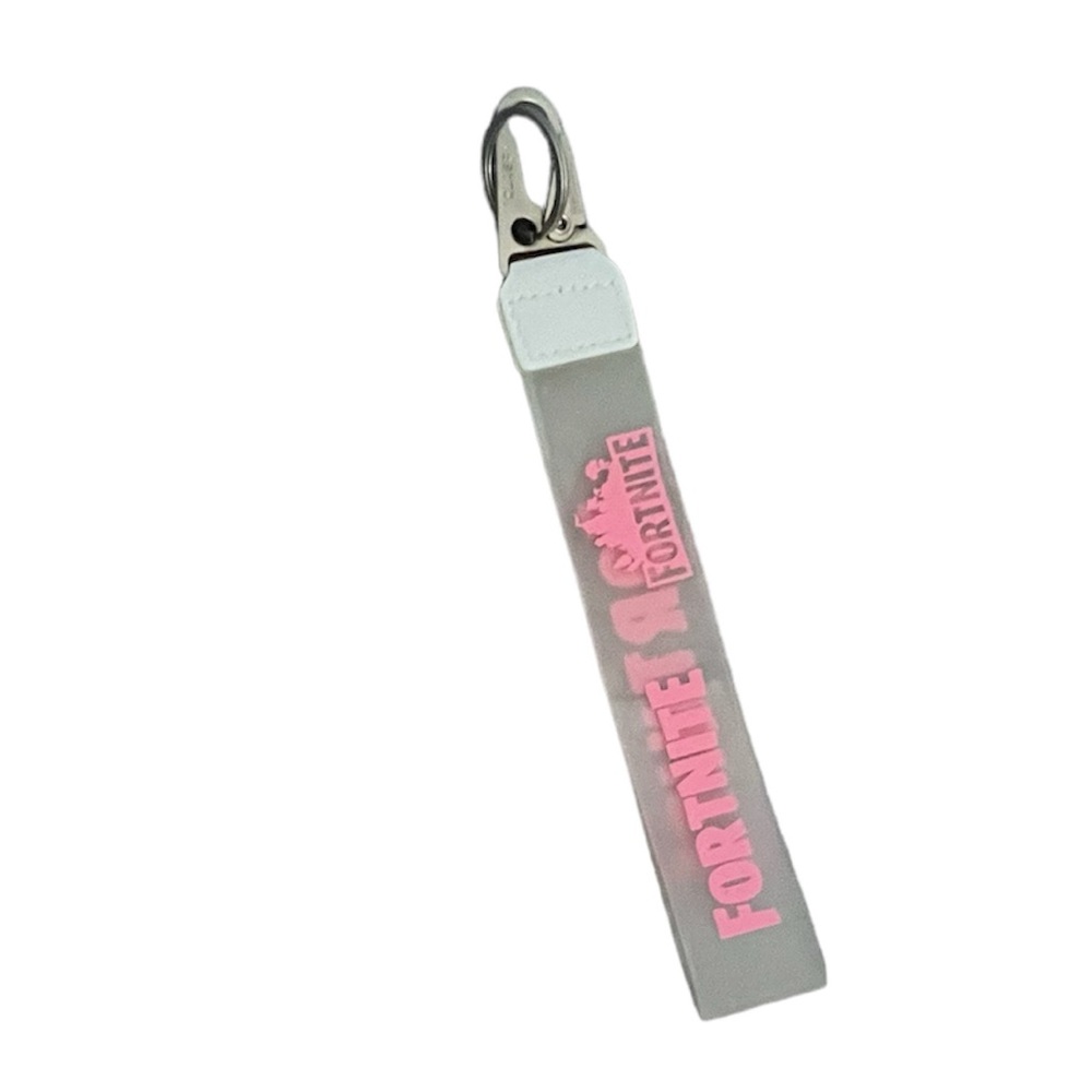 Officially licensed Fortnite gear. ￼ Heavy duty, lanyard keychain in pink